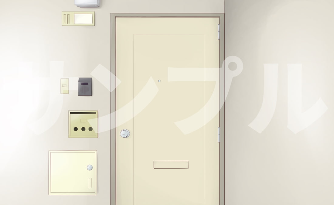 【背景素材集】4階建ての昭和レトロな外観の古いタイプの団地。ベッドルーム付き