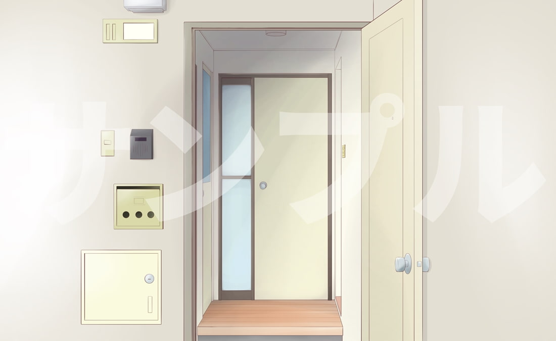 【背景素材集】4階建ての昭和レトロな外観の古いタイプの団地。ベッドルーム付き