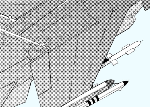 素材をどうぞ『戦闘機モノトーン』