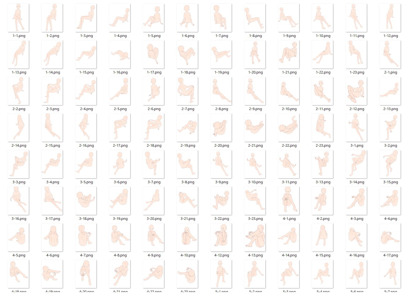 【トレスフリー】女性座ったポーズ集【商用可】
