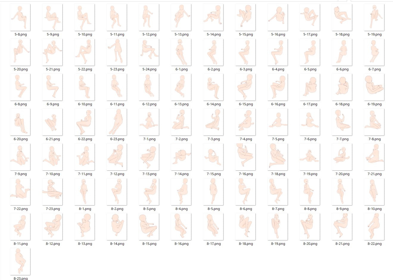 【トレスフリー】女性座ったポーズ集【商用可】