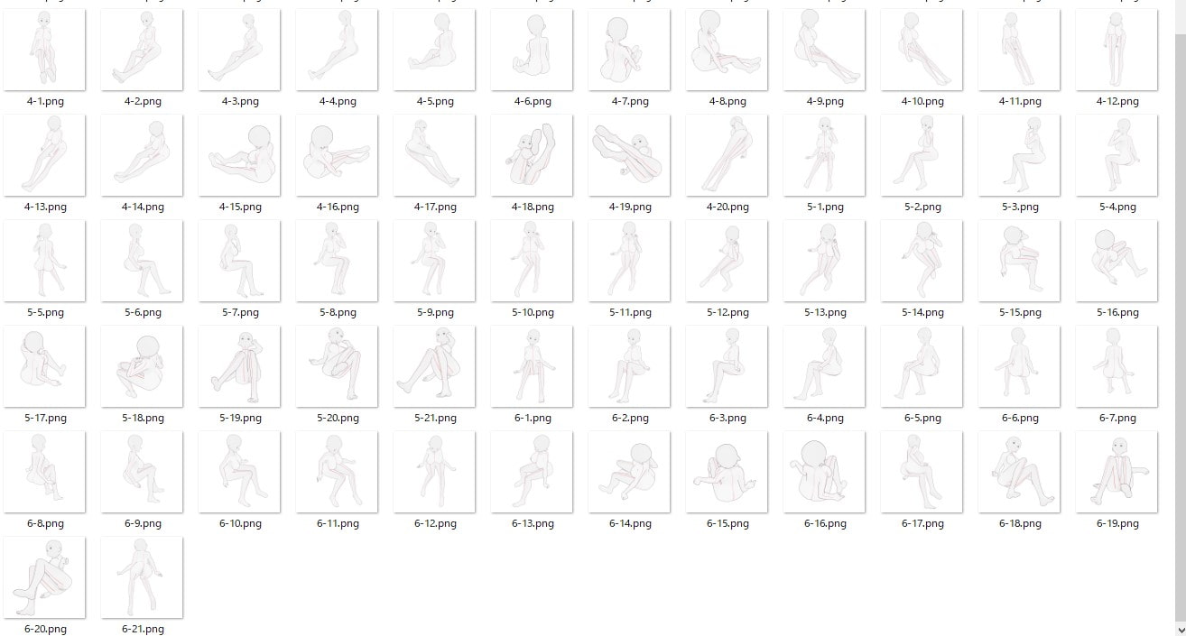 【トレスフリー】女性座ったポーズ集【商用可】