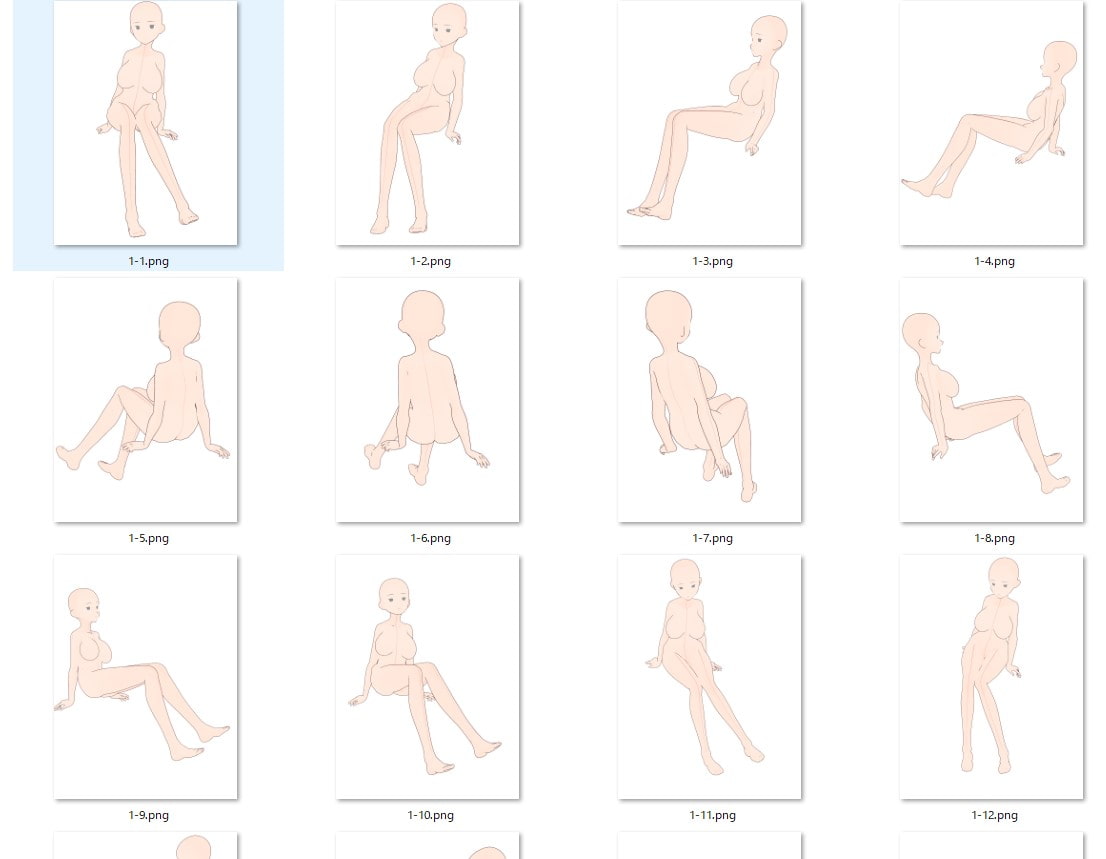 【トレスフリー】女性座ったポーズ集【商用可】