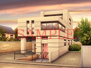 著作権フリー背景素材「マイホーム」