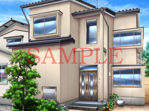 著作権フリー背景素材「マイホーム」