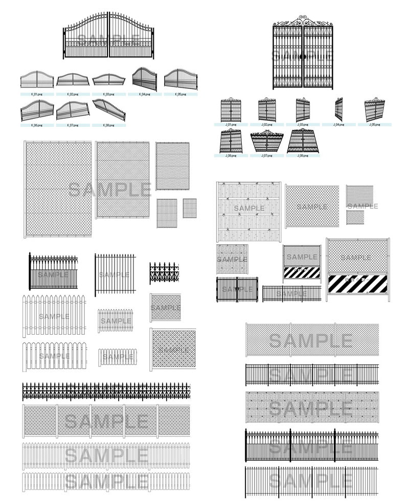 フェンス素材集デジタルトーン(背景トーン・パーツ・パターン)