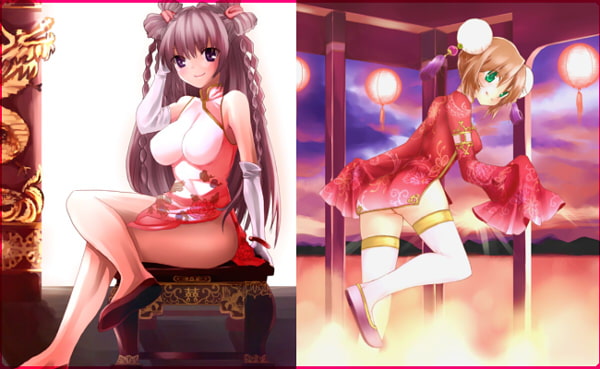 中華娘と中華風アイコン