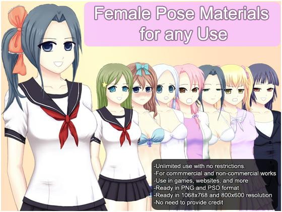 Female Pose Materials For All Uses