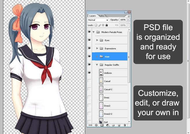 Female Pose Materials For All Uses