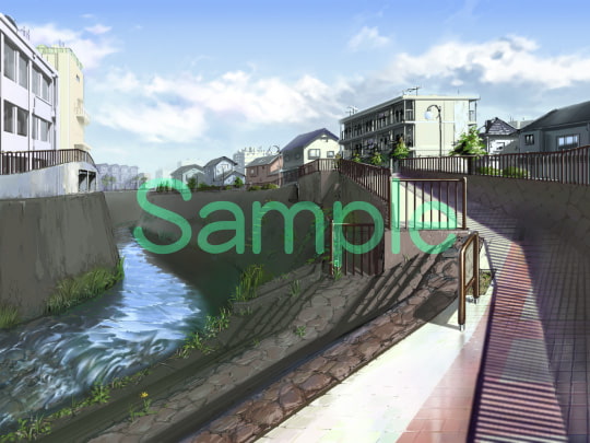 むらくも著作権フリー背景CG素材集 01『街』