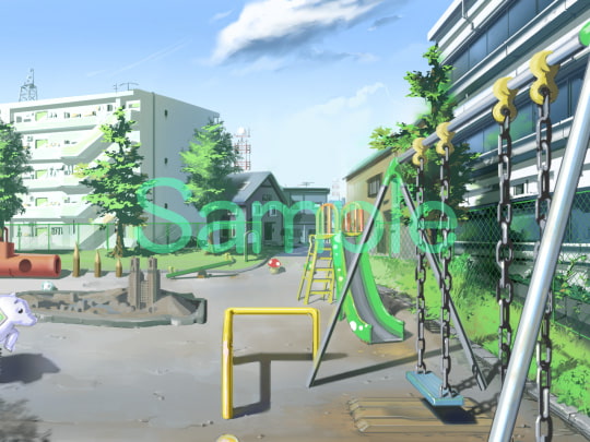 むらくも著作権フリー背景CG素材集 01『街』