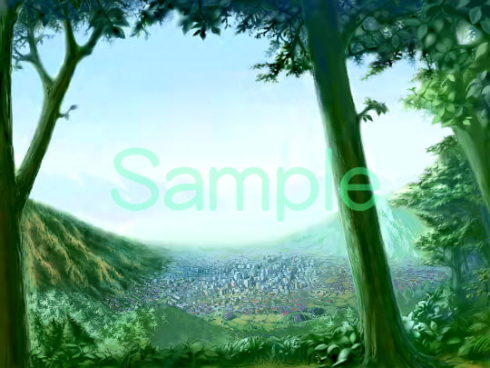 むらくも著作権フリー背景CG素材集 04『山と神社』