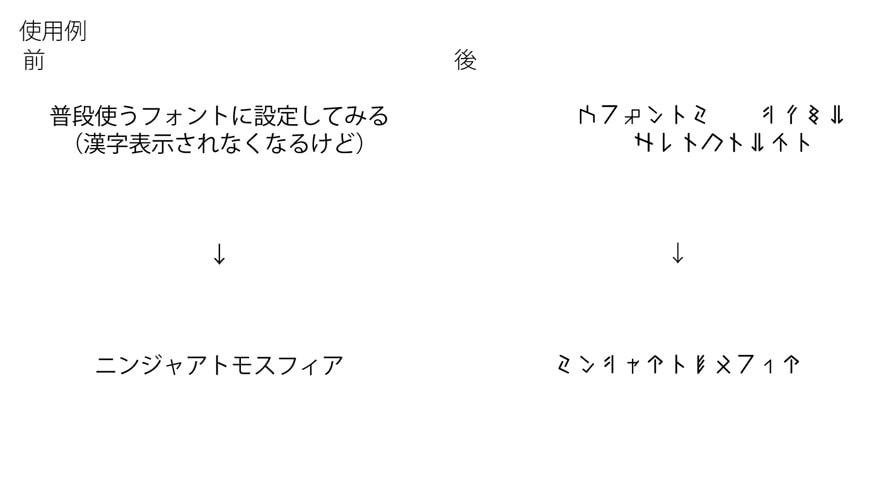 妄想○ーンカタカナフォント