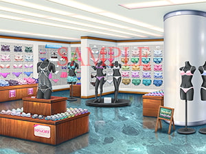 著作権フリー背景CG素材「婦人服売り場 下着売り場」