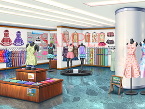 著作権フリー背景CG素材「婦人服売り場 下着売り場」