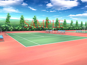 著作権フリー背景CG素材「テニスコート」