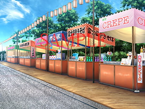 著作権フリー背景CG素材「夜店」