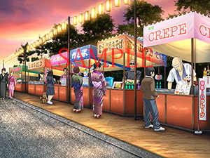 著作権フリー背景CG素材「夜店」