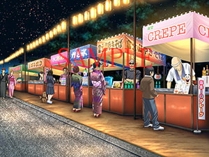 著作権フリー背景CG素材「夜店」