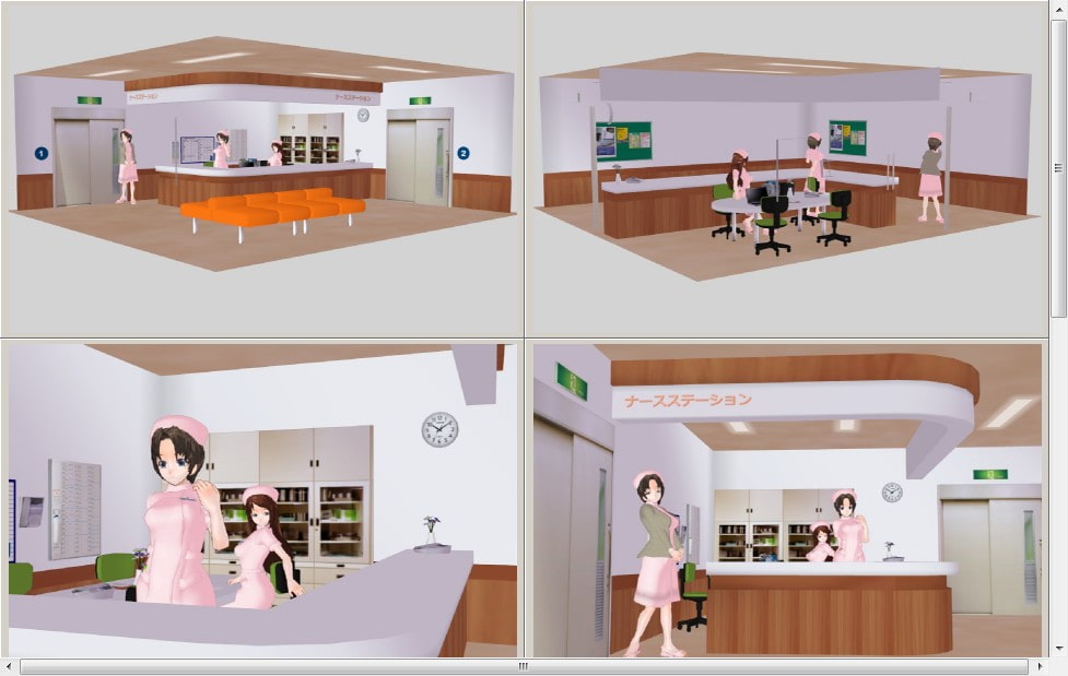 3Dカスタム少女用衣装データ ”3Dカスタム ナースキャップ看護婦さん+ナースステーション背景”