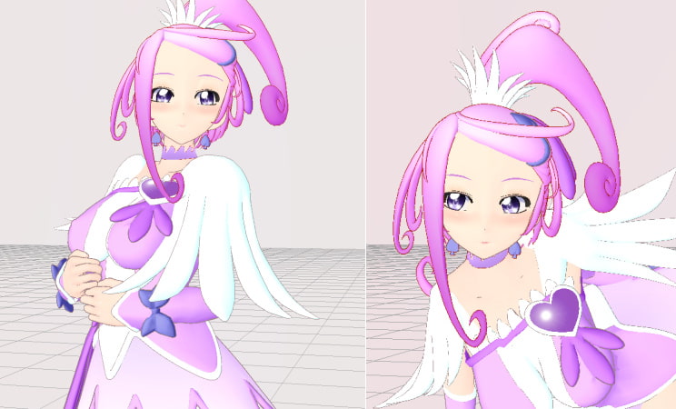 アヘ目・レイプ目、乳出し、M字開脚対応スカート追加【3Dカスタム】ダーク○リ○ュ○・○ュ○スペイド(○キ○キ○リ○ュア・○ュ○○ード付)