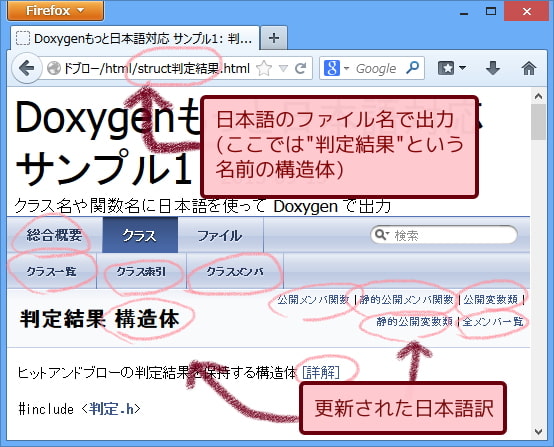 Doxygenもっと日本語対応