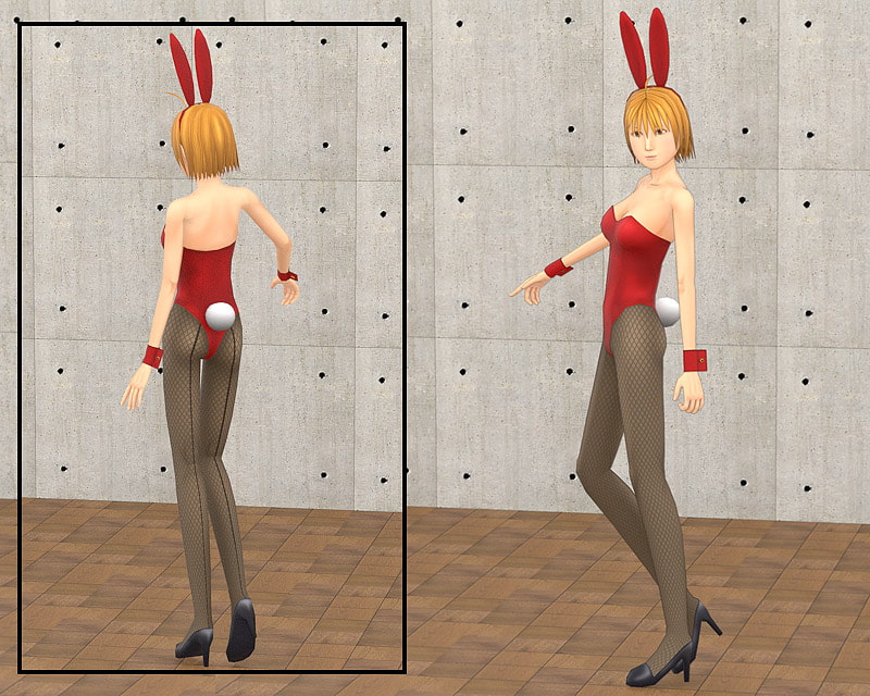 オリジナルデザイン 女の子キャラクター 3Dモデリングデータ バニーガール リアル