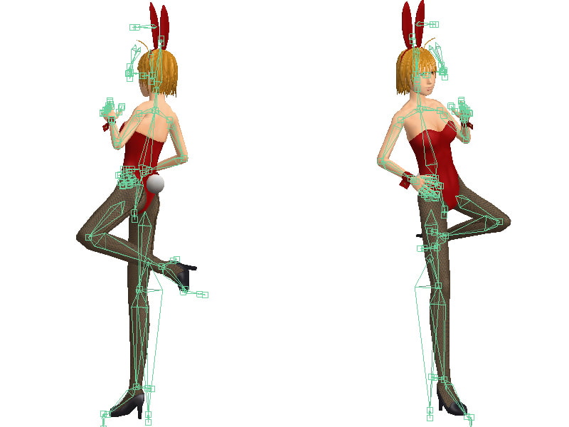 オリジナルデザイン 女の子キャラクター 3Dモデリングデータ バニーガール リアル
