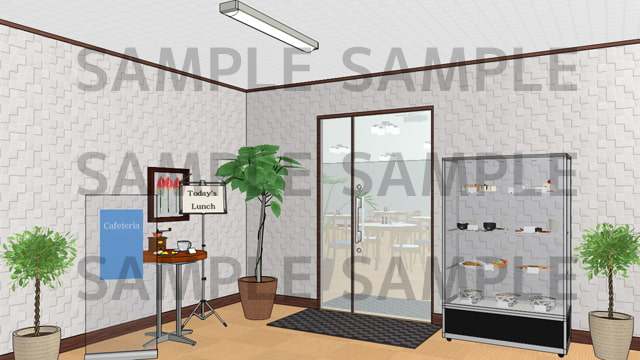 サニーレイン背景素材集vol.05【オフィス(社員食堂)】