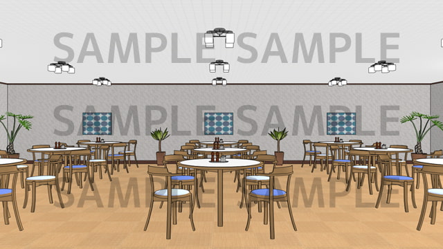 サニーレイン背景素材集vol.05【オフィス(社員食堂)】