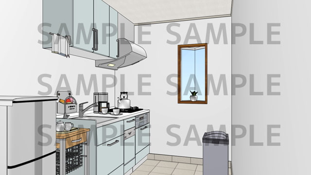 サニーレイン背景素材集vol.06【オフィス(給湯室)】