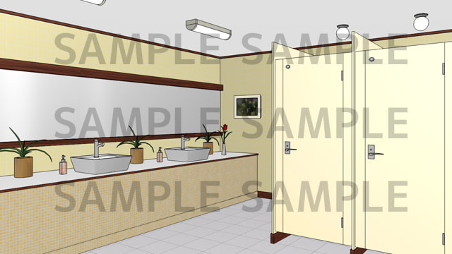 サニーレイン背景素材集vol.07【オフィス(トイレ)】