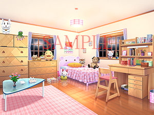 著作権フリー背景CG素材「女の子部屋」