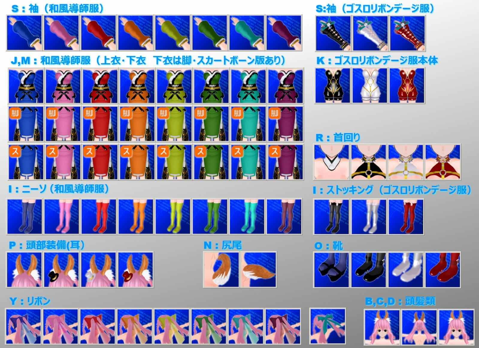 3Dカスタム少女用追加衣装 セット "3Dカスタム キャ○狐"