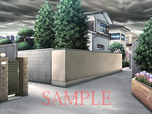 著作権フリー背景CG素材「住宅裏路地 飲み屋街」