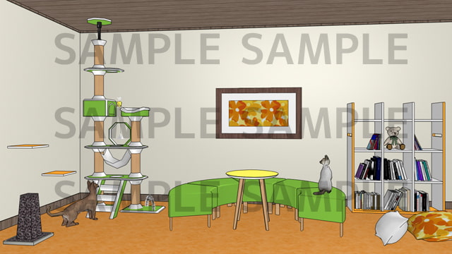 サニーレイン背景素材集vol.11【喫茶店・猫カフェ】