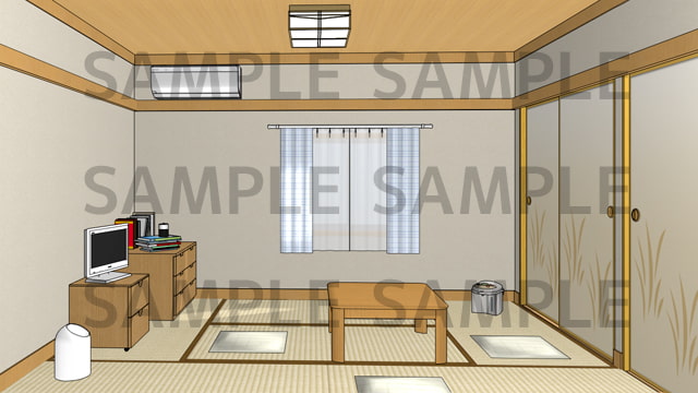 サニーレイン背景素材集vol.15【和室アパート(個室セット)】