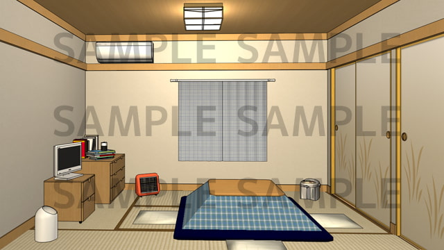 サニーレイン背景素材集vol.15【和室アパート(個室セット)】