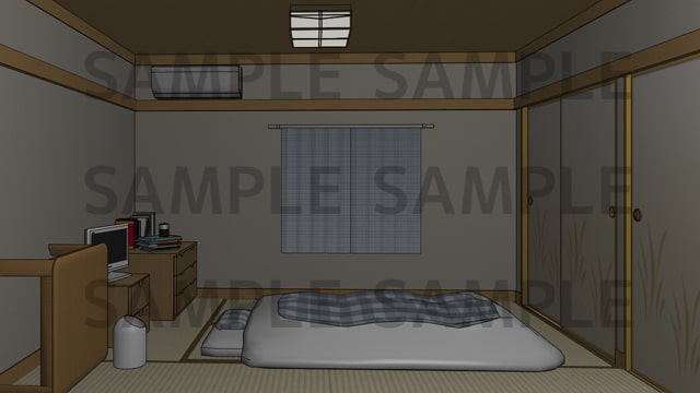 サニーレイン背景素材集vol.15【和室アパート(個室セット)】