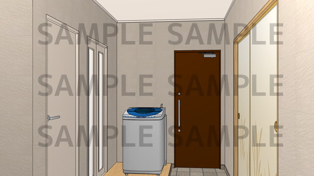 サニーレイン背景素材集vol.16【和室アパート(玄関・キッチン)】