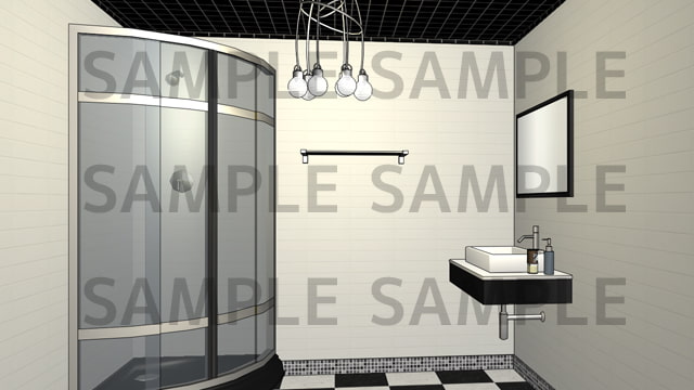 サニーレイン背景素材集vol.18【元倉庫部屋(玄関・シャワーブース)】