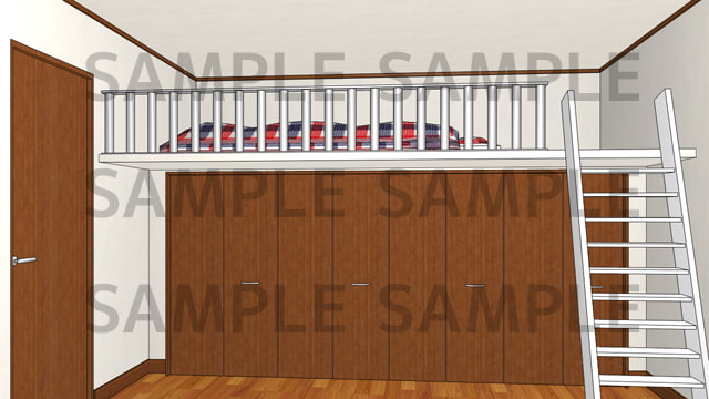 サニーレイン背景素材集vol.19【ロフト部屋(個室・ユニットバス)】