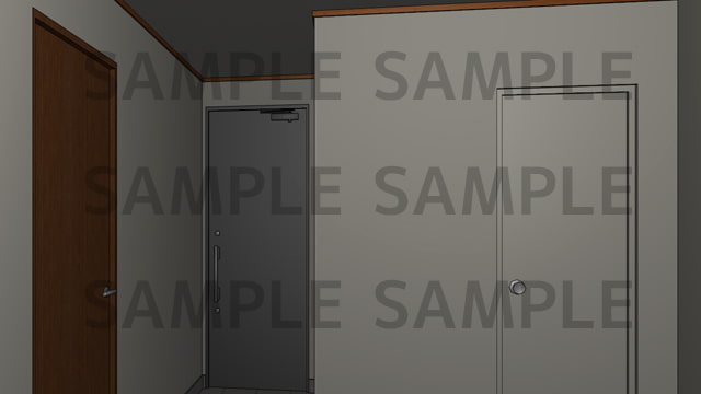 サニーレイン背景素材集vol.20【ロフト部屋(玄関・キッチン)】