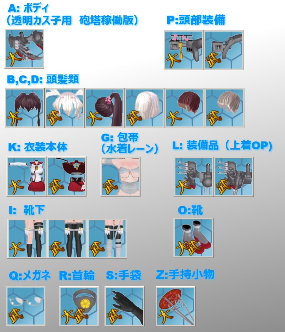 3Dカスタム少女用追加衣装データ "3Dカスタム 超弩級戦艦娘"