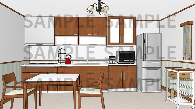 サニーレイン背景素材集vol.23【カントリー部屋(メゾネット)】