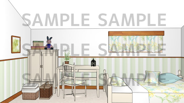 サニーレイン背景素材集vol.23【カントリー部屋(メゾネット)】