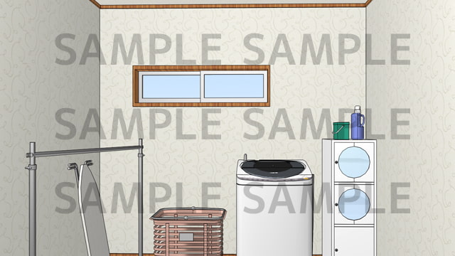 サニーレイン背景素材集vol.27【一軒家(洗面室・風呂)】