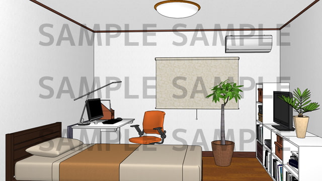 サニーレイン背景素材集vol.30【マンション(個室セット)】