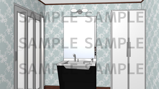 サニーレイン背景素材集vol.31【マンション(洗面室・風呂)】