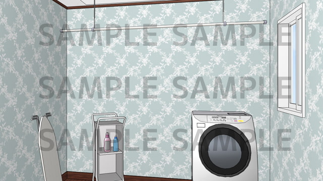 サニーレイン背景素材集vol.31【マンション(洗面室・風呂)】